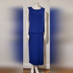 Alex Evenings Petite Royal Blue Dress with Jacket